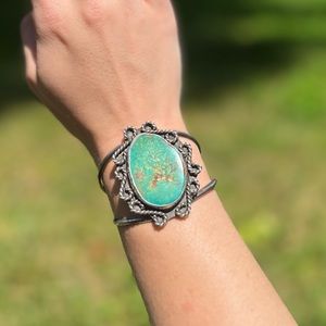 Vintage Sterling Silver Turquoise Cuff Bracelet
